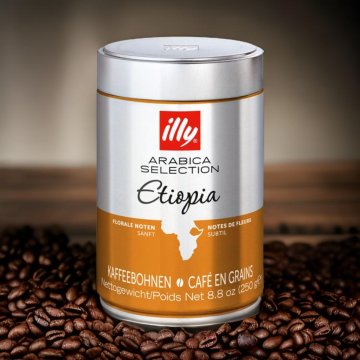 Illy Etiopia zrnková káva 250g plechovka